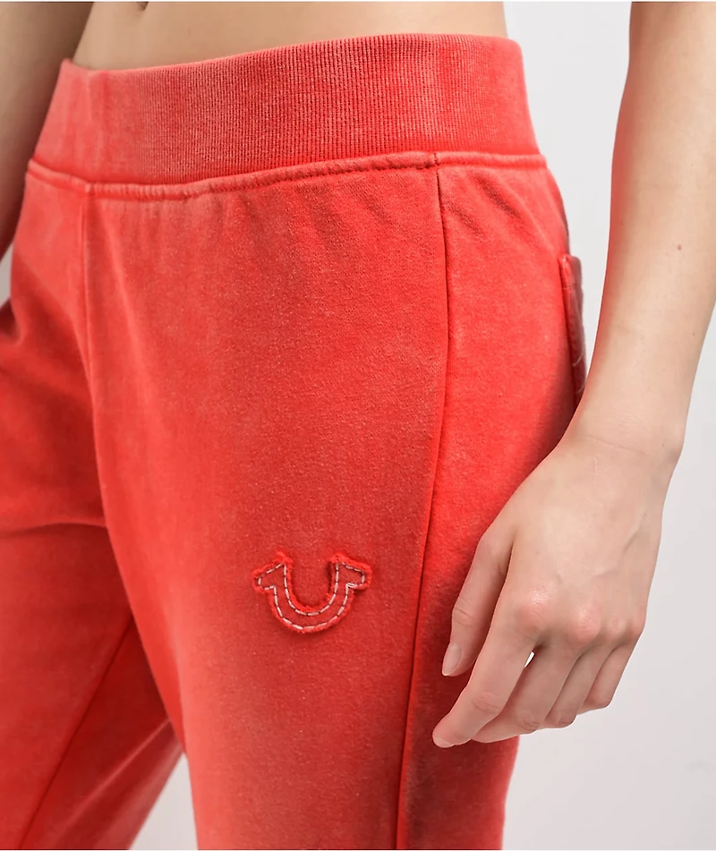 True Religion Vintage Scarlet Low Rise Flare Sweatpants