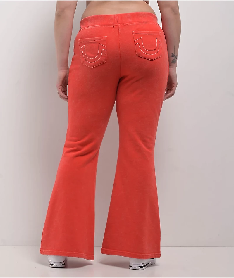 True Religion Vintage Scarlet Low Rise Flare Sweatpants