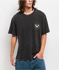 True Religion Vintage Shining Crest Black Wash T-Shirt