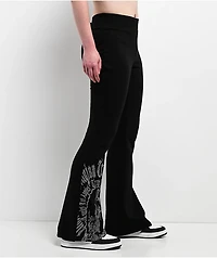 True Religion Virgin Mary Black Mid Rise Bootcut Sweatpants