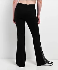 True Religion Virgin Mary Black Mid Rise Bootcut Sweatpants
