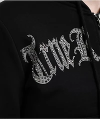 True Religion Virgin Mary Shrunken Black Zip Hoodie