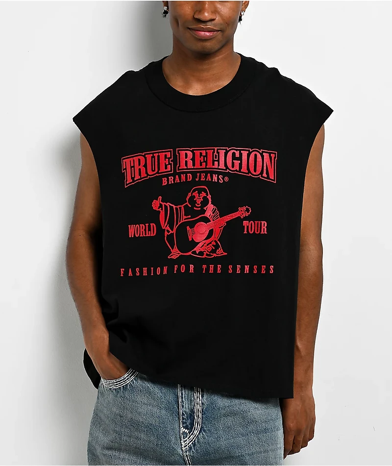 True Religion World Tour Black Tank Top