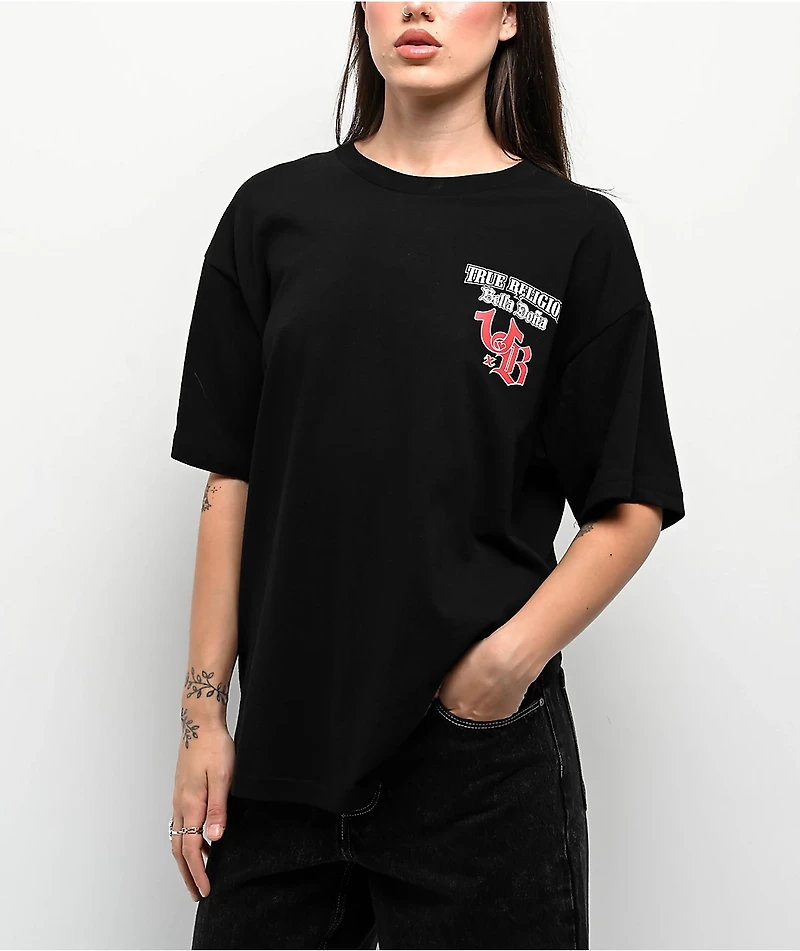 True Religion x Bella Doña Oversized Black T-Shirt