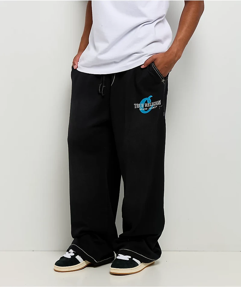 True Religion x Cookies Washed Black Relaxed Sweatpants