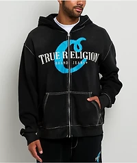 True Religion x Cookies Washed Black Zip Hoodie