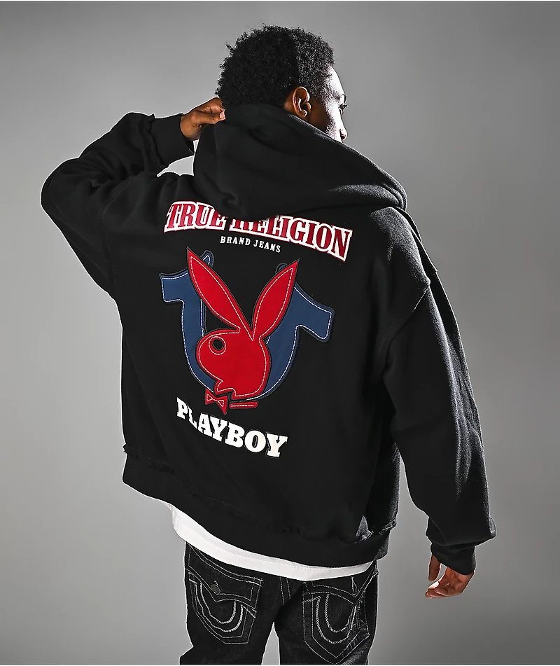 True Religion x Playboy Black Zip Hoodie