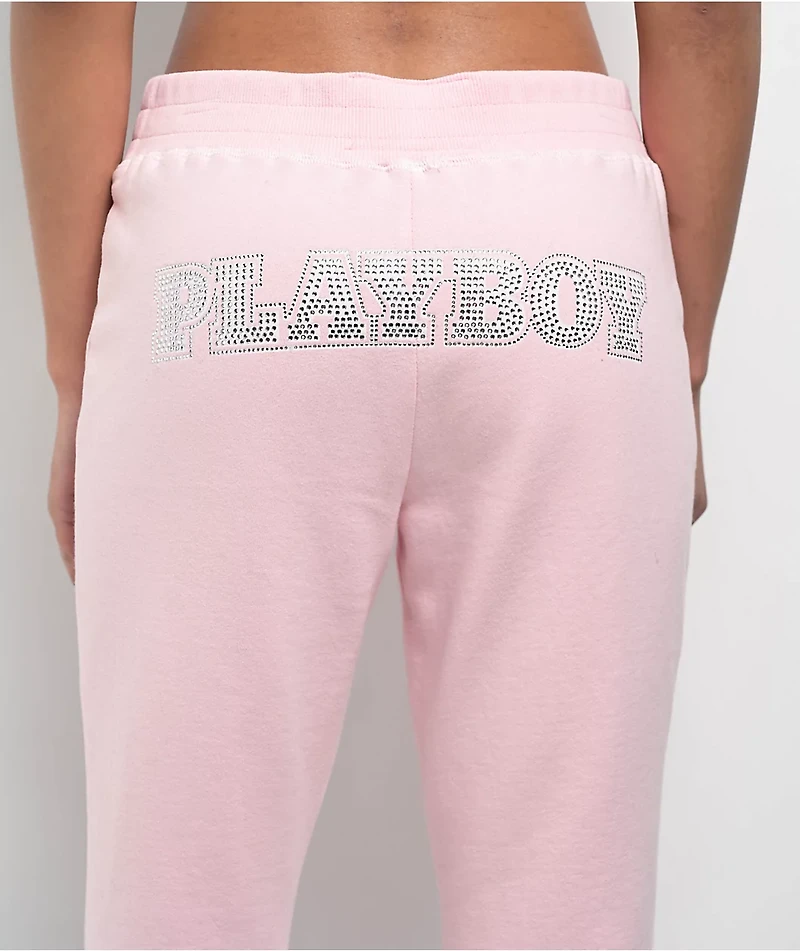 True Religion x Playboy Crystal Pink Bootcut Sweatpants