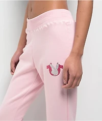 True Religion x Playboy Crystal Pink Bootcut Sweatpants