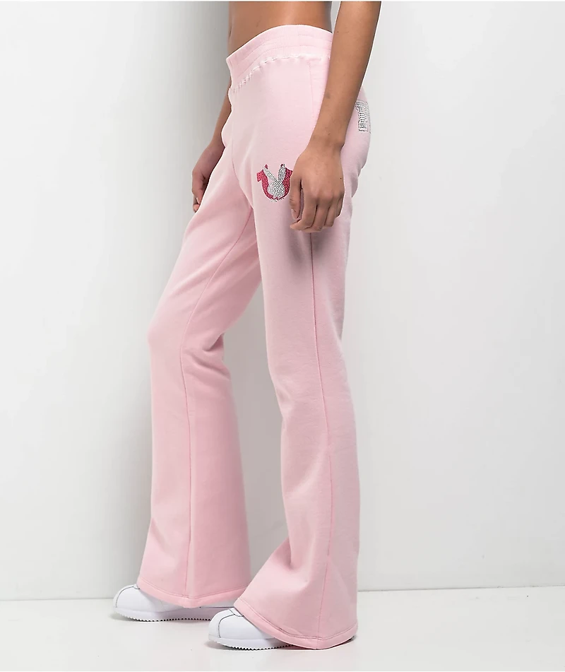 True Religion x Playboy Crystal Pink Bootcut Sweatpants