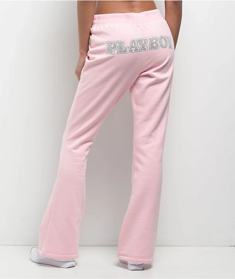 True Religion x Playboy Crystal Pink Bootcut Sweatpants
