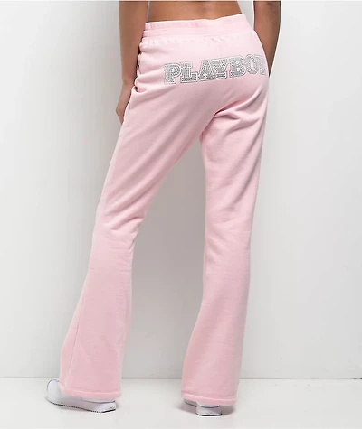 True Religion x Playboy Crystal Pink Bootcut Sweatpants