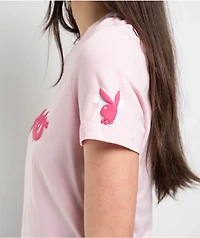 True Religion x Playboy Logo Pink Crop T-Shirt