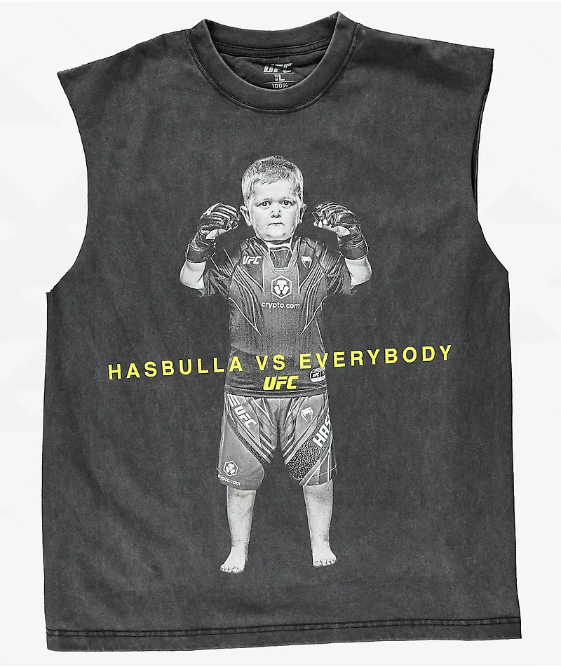 UFC Hasbulla Lone Wolf Black Wash Tank Top