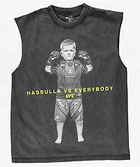 UFC Hasbulla Lone Wolf Black Wash Tank Top