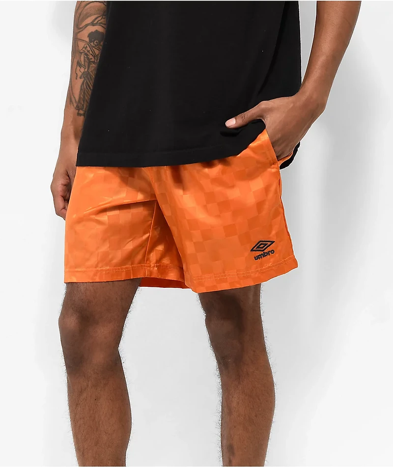Umbro Orange Checker Shorts