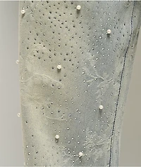Uncle Ralph Embroidered Print Light Blue Wash Jeans