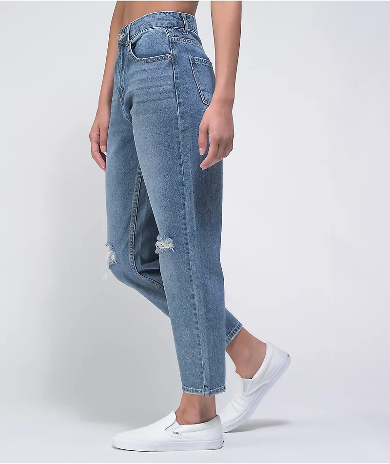 Unionbay Madonna Blue Destructed Mom Jeans