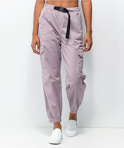 Unionbay Vaughn Lilac Belted Cargo Jogger Pants