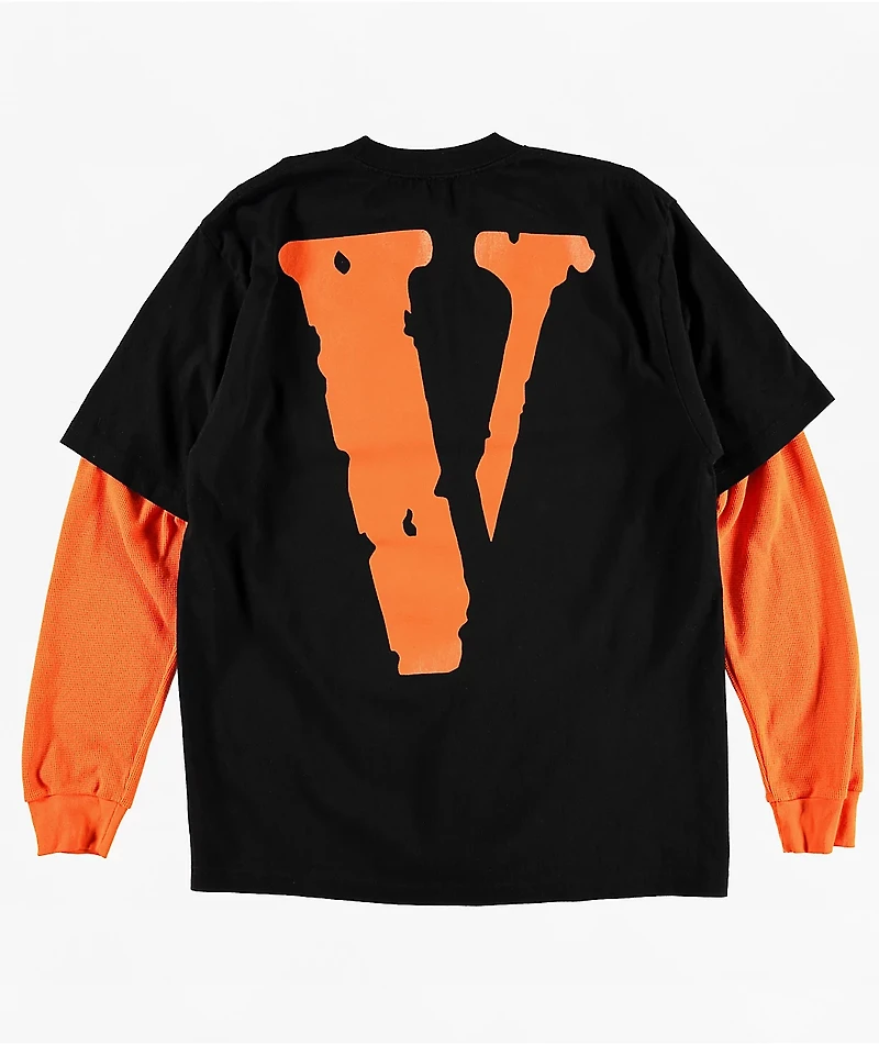 VLONE Friends Black & Orange 2fer Long Sleeve T-Shirt