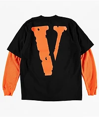 VLONE Friends Black & Orange 2fer Long Sleeve T-Shirt