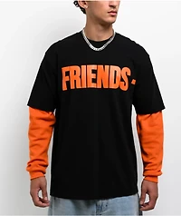 VLONE Friends Black & Orange 2fer Long Sleeve T-Shirt
