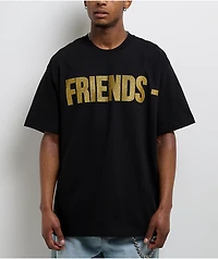 VLONE Friends Gold Glitter & Black T-Shirt
