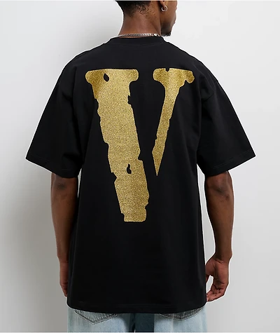 VLONE Friends Gold Glitter & Black T-Shirt