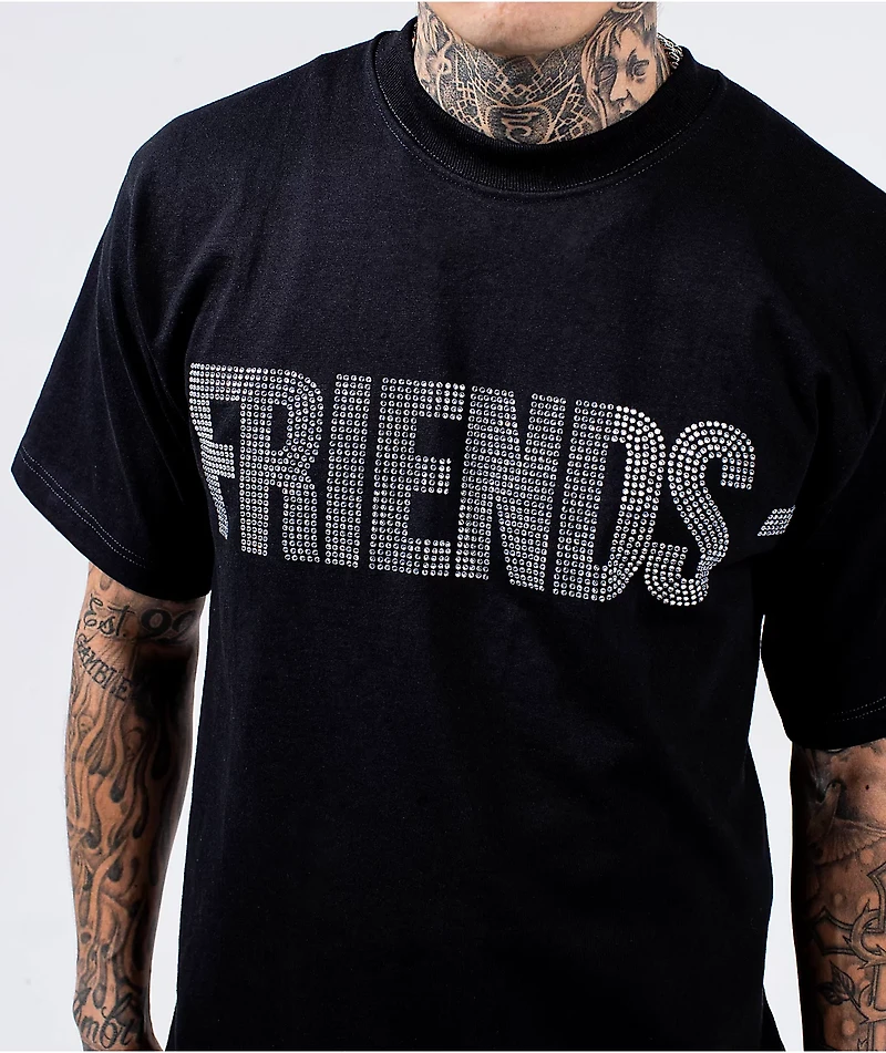 VLONE Friends Rhinestone Black T-Shirt