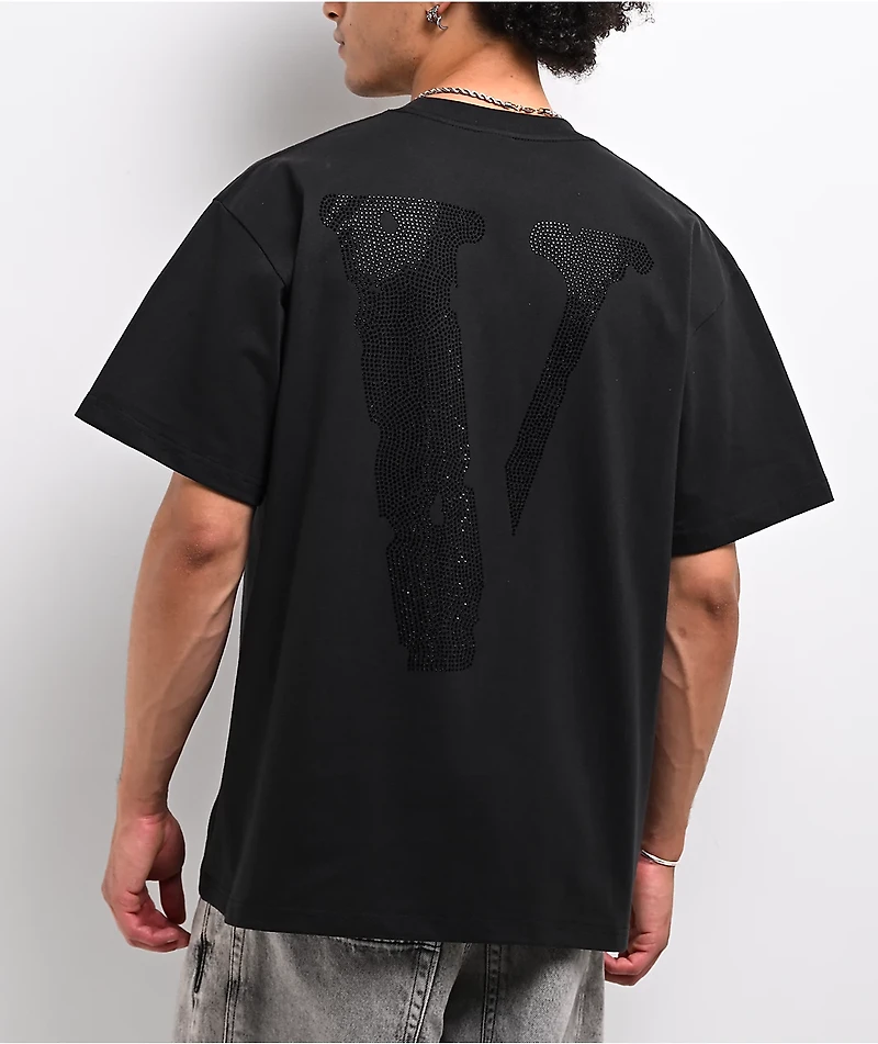 VLONE Murdered Out Rhinestone Black T-Shirt