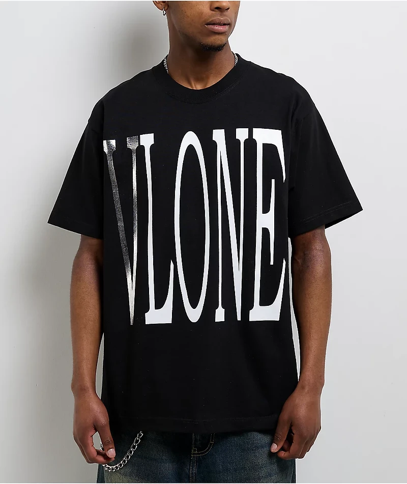 VLONE Staple Silver Foil & Black T-Shirt