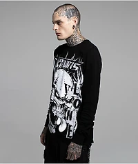 VLONE x LOSTHILLS Skull Black Thermal Long Sleeve T-Shirt