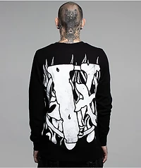 VLONE x LOSTHILLS Skull Black Thermal Long Sleeve T-Shirt