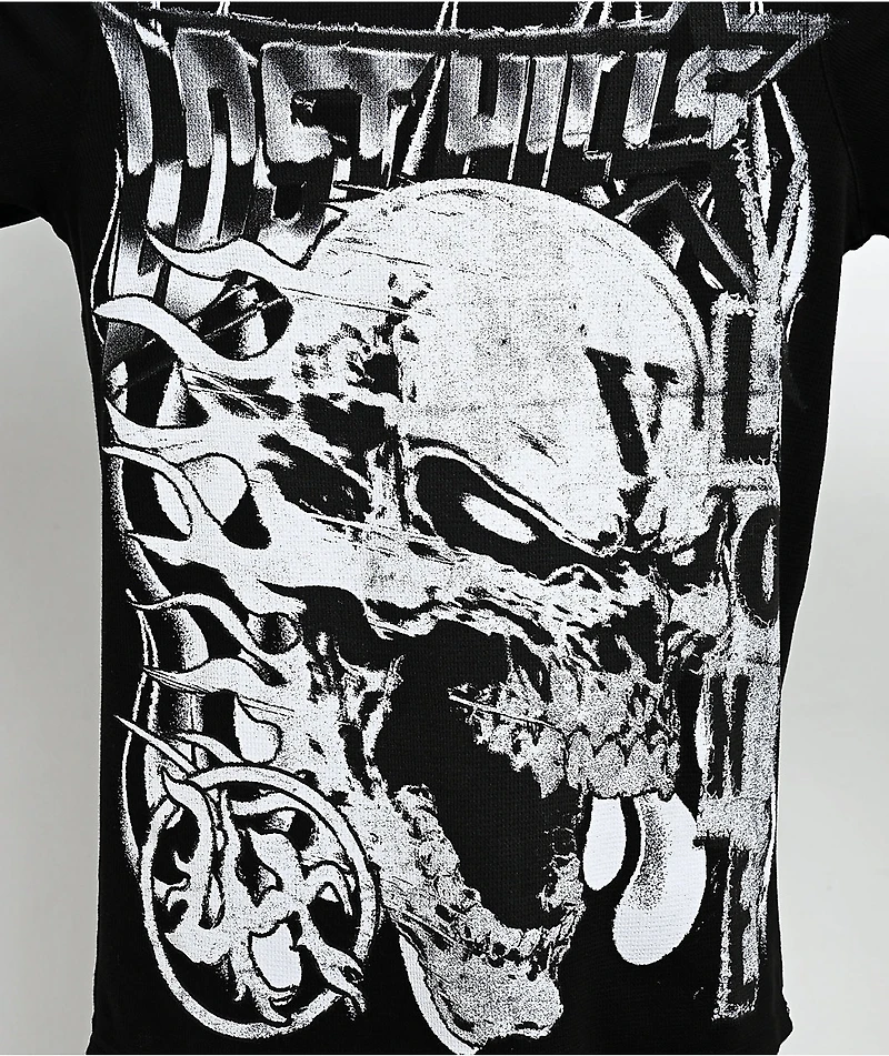 VLONE x Lost Hills Skull Black Thermal Long Sleeve T-Shirt