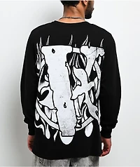 VLONE x Lost Hills Skull Black Thermal Long Sleeve T-Shirt