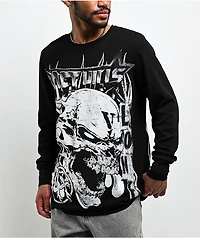 VLONE x Lost Hills Skull Black Thermal Long Sleeve T-Shirt