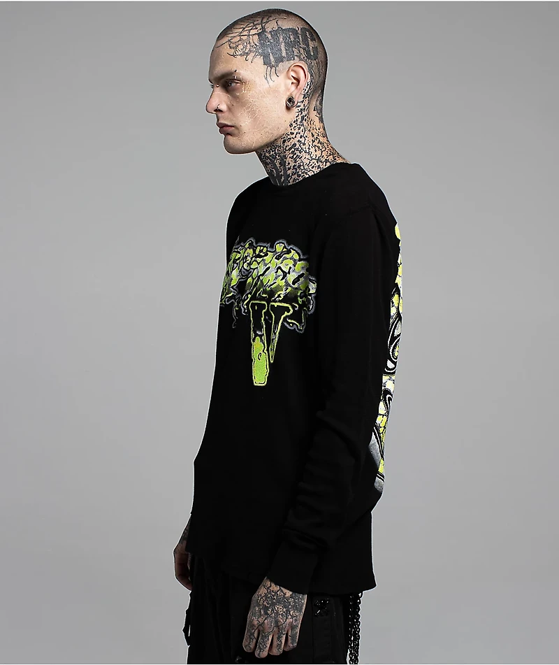 VLONE x LOSTHILLS Slime Grey Wash Thermal Long Sleeve T-Shirt