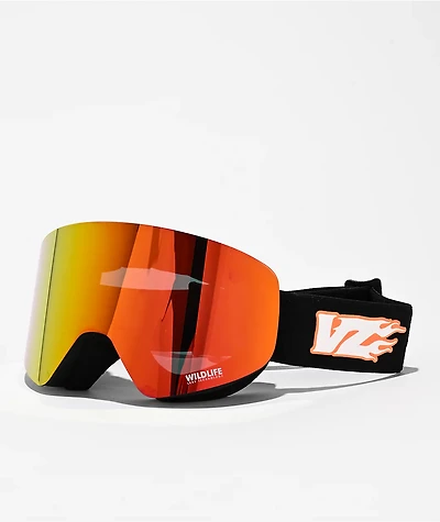 VONZIPPER Encore Flame Out Black Satin & Fire Chrome Snowboard Goggles