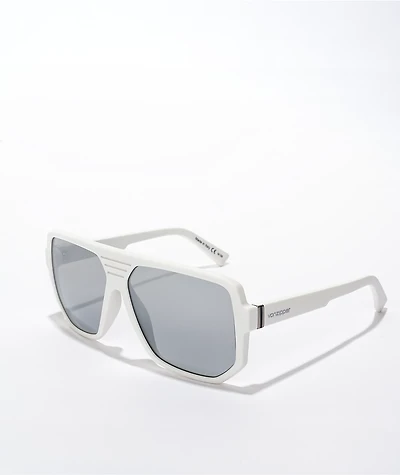 VONZIPPER Roller White Satin & Chrome Sunglasses
