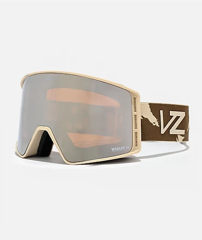 VONZIPPER Velo Tan Pinto & Bronze Chrome Snowboard Goggles