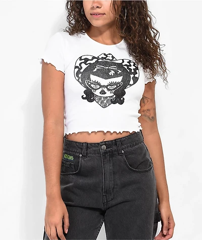 Valfre Cow Babe White Crop Top