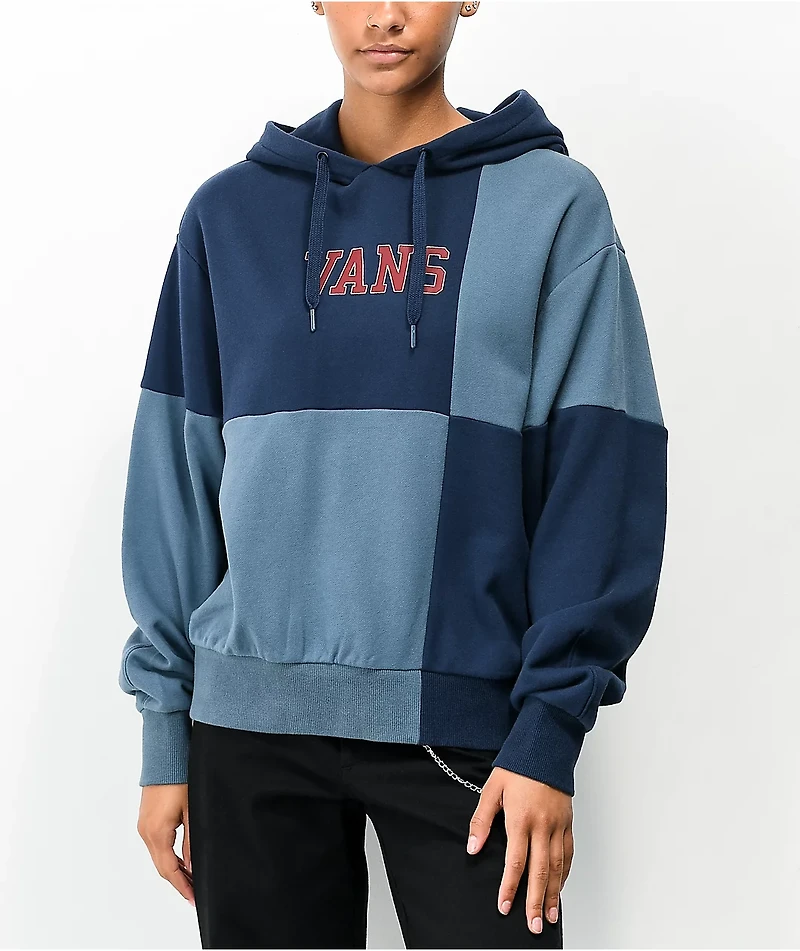 Vans Academy Check Blue Colorblock Hoodie