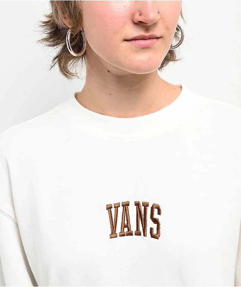 Vans Arch Loose Marshmallow & Brown Crewneck Sweatshirt