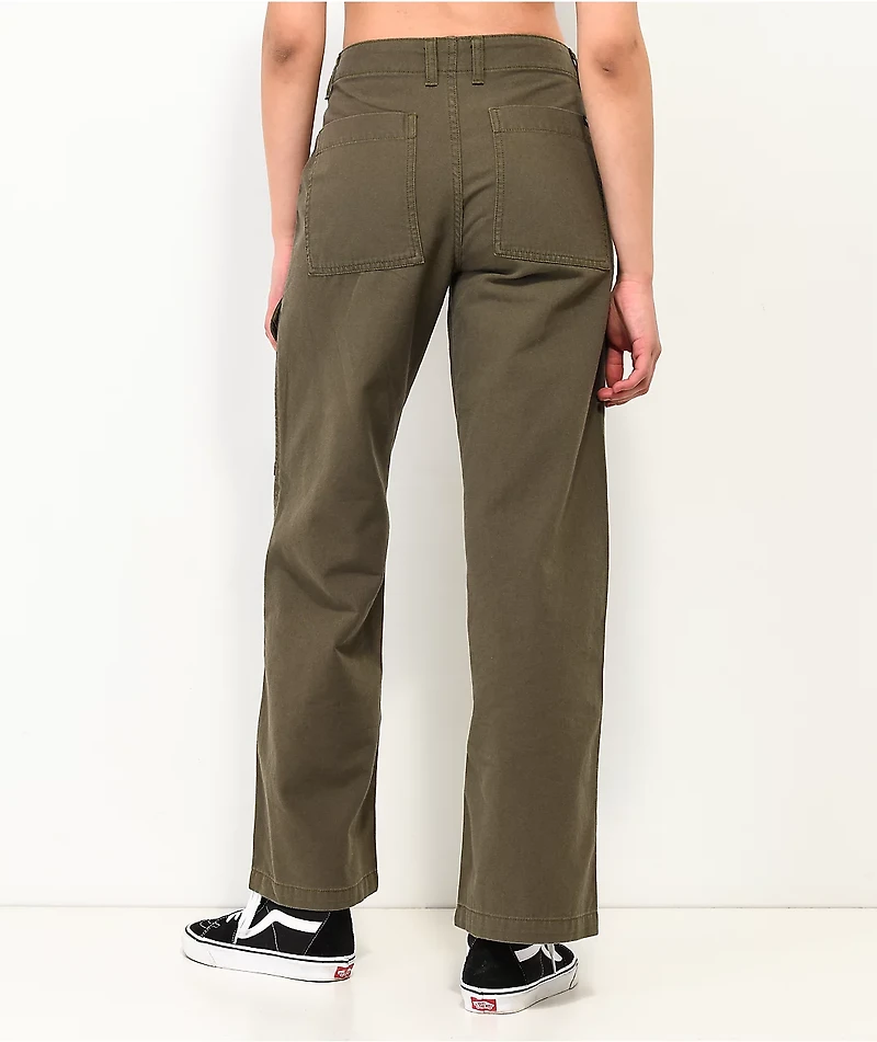 Vans Arroyo Olive Green Wide Leg Cargo Pants