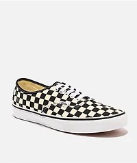 Vans Authentic Checkerboard Black & Off White Skate Shoes