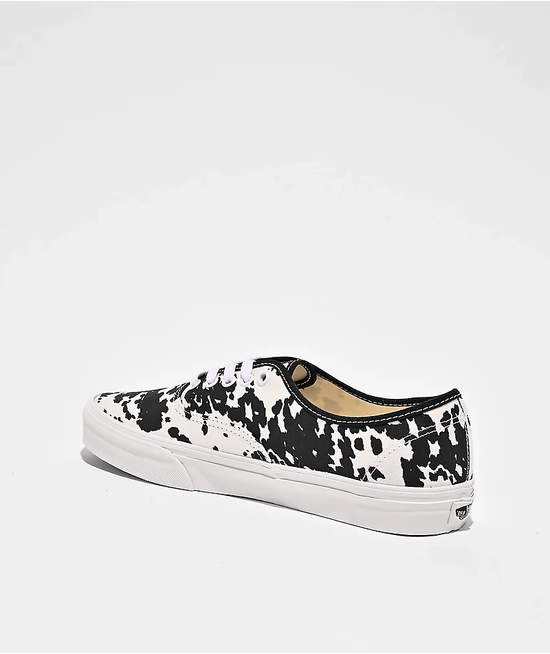 Vans Authentic Cow Print Black & Marshmallow White Skate Shoes