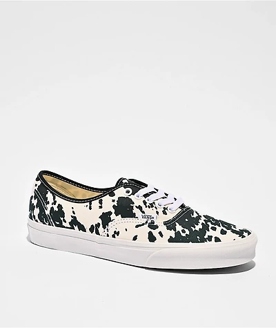 Vans Authentic Cow Print Black & Marshmallow White Skate Shoes