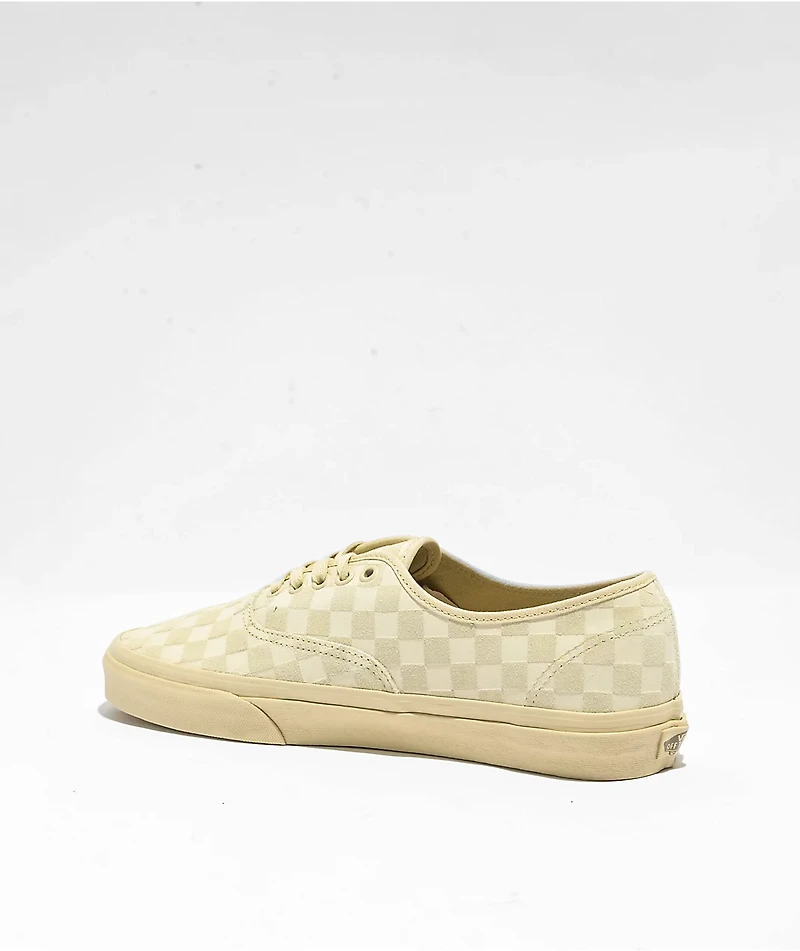 Vans Authentic Mono Checker Tan Skate Shoes