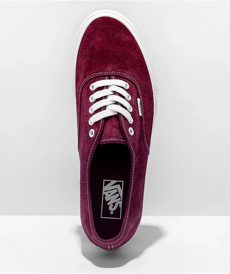 Vans Authentic Pomegranate Pig Suede Skate Shoes