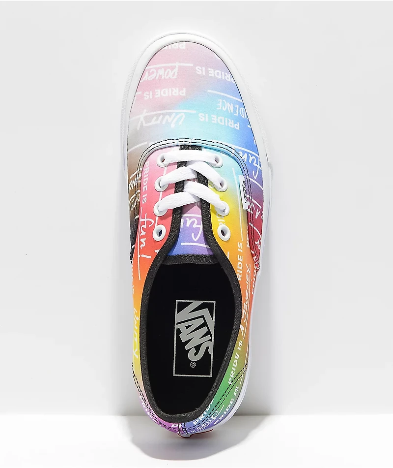 Vans Authentic Pride Rainbow & White Skate Shoes